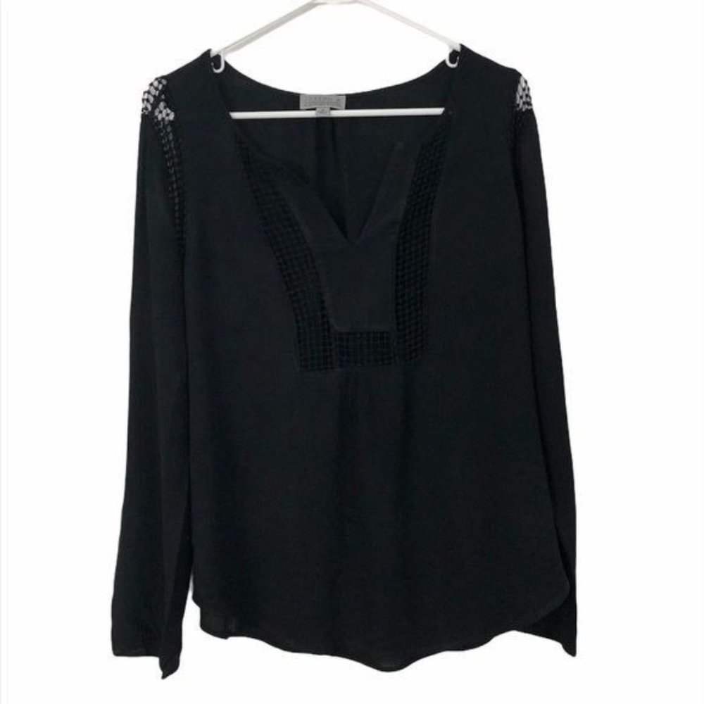 Joseph A Black Boho Blouse SZ Medium